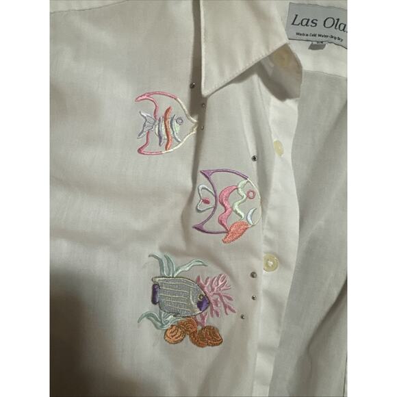 Las Olas embroidered shirt M - Picture 4 of 8